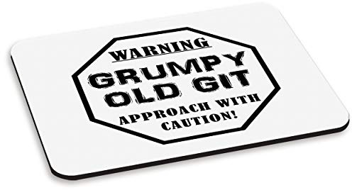 Warning Grumpy Old Git Caution PC Computer Mouse Mat Pad