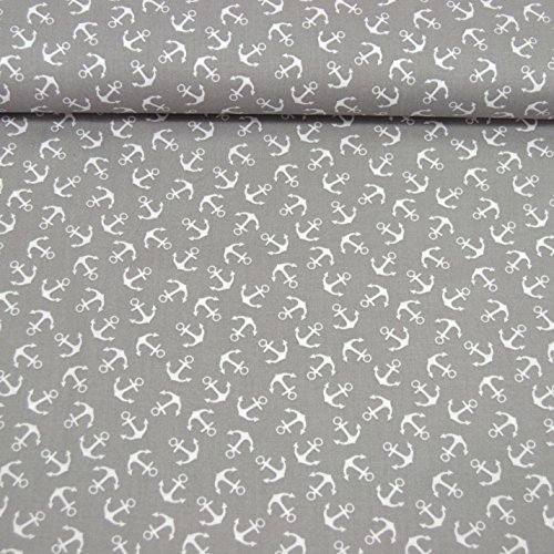 MAGAM-Stoffe Anker Classic Baumwollstoff Oeko-Tex Meterware 50cm (02. Grau)