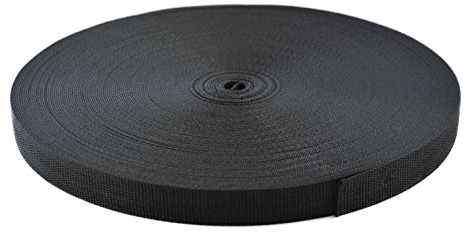 Gurtband Polypropylen 10 Meter lang - 1 Menge Verschiedene Breiten 10mm 15mm 20mm 25mm 30mm 40mm 50 mm (Schwarz, 15MM)