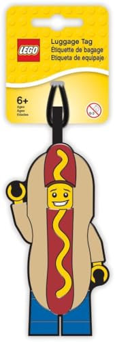 LEGO Classic Hot Dog Man Silicone Luggage Bag Tag for Travel, Gym, School, or Backpack