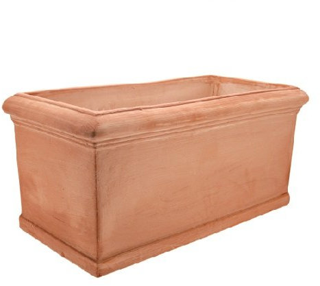 Gardenone Cassetta Vaso Fioriera in Terracotta Liscia cm 40 Cotto Toscano Terracotta Rifinito a Mano