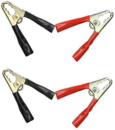 2 Pairs of Jump Lead Booster Pack Replacement Clips Clamps Crocodile Grips