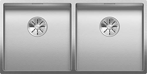 BLANCO 525017 CLARON 400/400-IF Küchenspüle, Edelstahl Durinox, 400/400 mm Beckenbreite