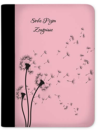 CreaDesign Customize A4 Zeugnismappe für Kinder 26,7x32,7x1 cm, Sichtbuch mit 10 Klarsichthüllen, erweiterbar auf bis zu 20 Taschen, Rosa Pusteblume Design, Dokumentenmappe für Schüler