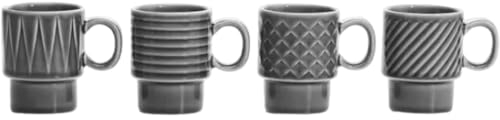 Sagaform 5018070 Coffee & More Espresso Tassen, Steingut, 10 cl, 4 Stück (1er Pack), Klar