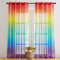 NICETOWN Farbverlauf Vorhang Kinderzimmer Mädchen 2 Stücke H 260 x B 140 cm Bunte Gardinen für Dekoschals Halbtransparente Curtains mit Ösen, Regenbogen