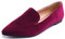 Feversole Women's Pointed Pumps, de Mujer I Flats Pisos de Mujer I Pisos Puntiagudos I Zapatos sin Cordones Bailarinas Terciopelo Rojo Oscuro 38 EU