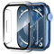 Smiling 2 x Schutzhülle aus gehärtetem Glas, kompatibel mit Apple Watch Serie 9/8/7 41mm, Harte PC-Hülle, ultradünne Stoßfänger, insgesamt Schutzhülle, transparent