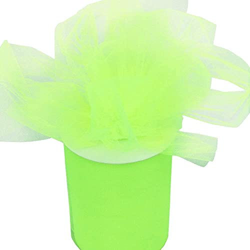 Bobina Tulle 100 mt per Decorazioni, feste di Matrimonio, Ideale per confetti, bomboniere, vestiti, sedia, regali ecc. (Verde Lime, 25)