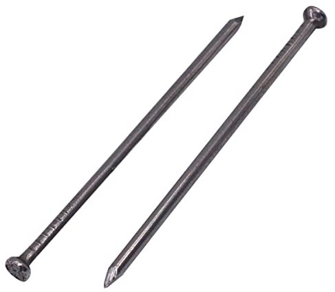 Marcopol Confezione da 400 chiodi in acciaio da 1,8 x 60 mm, testa piatta e rotonda, multiuso comuni chiodi a filo luminoso, lavorazione del legno (400, 1,8 x 60 mm)