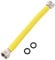 HYDROBIL Yellow Gas Hose for BBQ, Hob, Oven and More, 1/2 BSP Female x 1/2 BSP Female Threads, 200mm - 400mm BBQ Gas Pipe for Cooker, I, II, and III Gas Famillies, Acid Resistant BBQ Gas Pipe Hose
