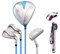 Set da Golf da Donna,Set Completo per Principianti,4 Mazze da Golf e Sacca con Carrello,Stecca in Grafite,Mano Destra (Blu)