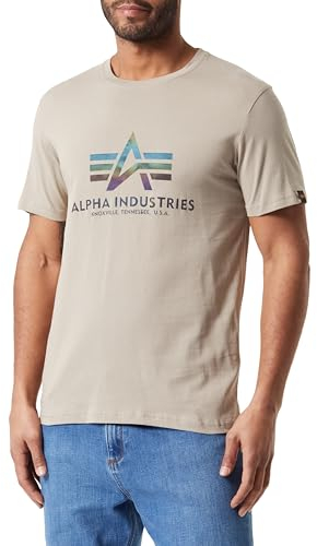 ALPHA INDUSTRIES Herren Basic T Rainbow Ref T-Shirt, Vintage Sand, M