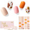 NAILOG Semi Cured Gel Nail Strips, 34 pcs Salon-Quality Gel Nail Stickers, Long Lasting Nail Wraps for Women with Soft Gel Finish, Christmas New Year Design, Waltz of The Flowers