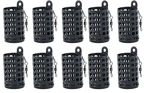 Zite Fishing Futterkorb Angeln Rund 10-60g – Bait Cage Bleifrei – Metall Feeder Angelkorb Anfüttern – Mit Wirbel Snap zum einfachen Einhängen (10, 50 g)