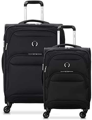 DELSEY PARIS Sky Max 2.0 Softside Erweiterbares Gepäck mit Spinnrollen, Schwarz, 2-Piece Set (24/Duffle)