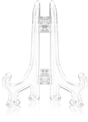 Funzhan 2pcs Clear Acrylic Easels Plastic Plate Stands Holders Fold Display Stand Picture Frame Photo Artwork Home Decoration - 3 Inch