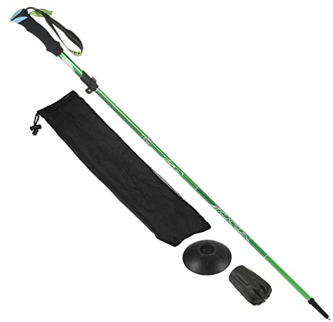 PATIKIL Trekkingstöcke Zusammenklappbare Wanderstöcke 37-43 Zoll Teleskopstock mit Schlammkorb Aluminiumlegierung für Outdoor Wandern Camping Grün