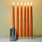 Ni-JASW Orange Flameless Taper Candles with Remote Timer, Flickering Battery Halloween Fall LED Candlesticks Set of 6