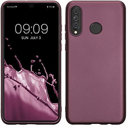 kwmobile Case kompatibel mit Huawei P30 Lite Hülle - Schutzhülle aus Silikon metallisch schimmernd - Handyhülle Metallic Lavendel