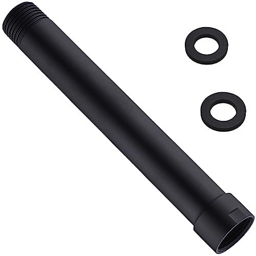 Black Shower Arm Extender, 6 Inch Shower Arm Extension by BSTIIU, NPT 1/2 Inch Male to Female, Straight Shower Arm in Matte Black