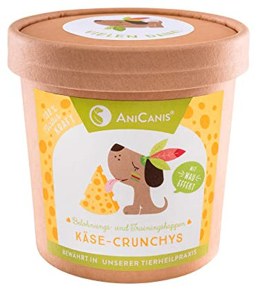 AniCanis Käse Leckerli Crunchys - gepuffte Käsehappen Trainingssnacks für Hunde - vegetarisch, purinarm - 60g