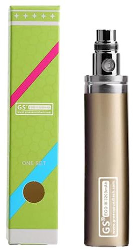 GS EGO 3 III 3200mAh Rechargeable Ecig Battery GreenSound Electronic Cigarette Ego 510 Thread E-Shisha E-Cigarette with User Manual Nicotine Free (Gold)
