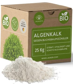 Algenkalk für Buchsbäume 25 Kg – Algenkalk gegen Buchsbaumzünsler - 100% natürliche Widerstandskraft und Regeneration für anfällige Buchsbäume - Buchsbaumdünger und Spritzmittel