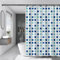 Rideau de Douche Carré 145x190cm Extra Long - Bleu Vert, Imperméable, en Tissu Polyester, Lavable en Machine - Avec Crochets Pour Salle de Bain, Maison, Hôtel