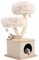 Cat Tree for Indoor Cats – Sturdy Floor Standing Multi-Level Cat House Tower with Cozy Plush Cat Bed & Scratch Pad 37.8in H (96cm) – Ideal for All Breeds, Cream & Beige Pet Furniture