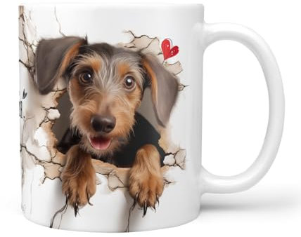 Hunde-Tasse: Rauhaardackel Dackel Dachshund, Liebe zum Haustier | Kaffee-Tasse | Geschenk für Hundeliebhaber Hundebesitzer | Haustierliebe | Geschenkidee | Geschenktasse | Keramik 330ml