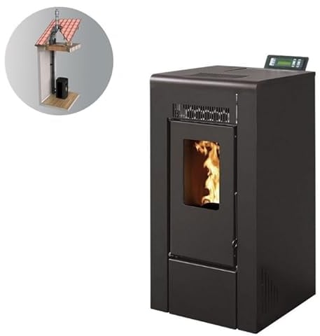 INTERSTOVES - Pack INTERSTOVES Poêle à granules GIOIA 9 Etanche + Kit Conduit Vertical 80/125 - Noir