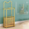 Porte-Parapluie Porte-Parapluie D'entrée en Métal Noir Et Or Deux Couleurs, Forme Ovale De Vintage, Adapté À La Décoration De Bureau À Domicile Peu Encombrant (Color : Gold)