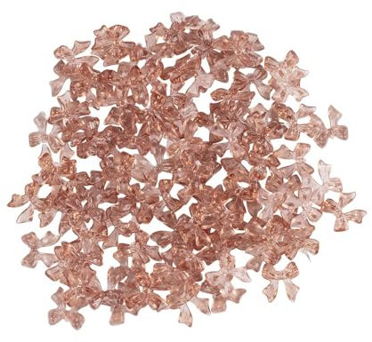 Ideen mit Herz Schmuckstein-Schleifen | Strasssteine | Basteln | Geschenke und Karten verzieren | DIY | 100 Stück | 0,9 cm x 1 cm x 0,2 cm (Transparent Rosenholz)