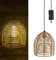 LED Rattan Lampe | batteriebetrieben 16x18x16cm warmweiß Zuleitung 80cm | Hängelampe mit Timerfunktion Outdoorgeeignet