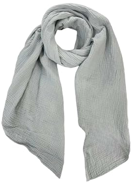 stylx Weichster Musselin Tuch Damen LANGER SCHAL Musselin Schal, Muslin Nursing Scarf 64 x 210 cm Musselin Tücher Damen, Musselintücher, Tuch Damen, Musselin Halstuch, Halstuch Damen (grau)