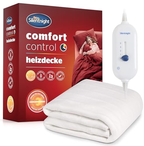 Silentnight Comfort Control Wärmeunterbett 150x160cm | Heizdecke Bett mit 3 Heizstufen, Ultraschnelles, Aufheizen Elastische Bander Waschmaschinen Waschbar | Heizunterlage Bett Heizmatte | 150x160cm