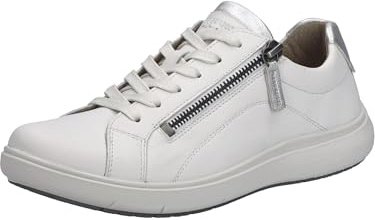 Josef Seibel Damen Low-Top Sneaker Megan 01,Weite G (Normal),Wechselfußbett,schnürschuhe,schnürer,Business,Weiss-Silber,36 EU