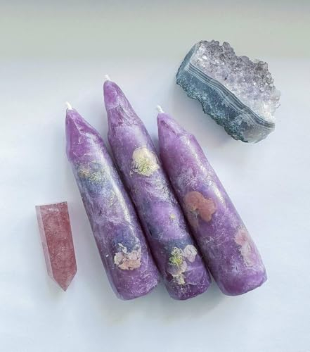 Kerzen in Form von Amethyst-Kristallen. Handgefertigt. Marke: Candles Fantasy