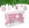 Relaxdays Weihnachtskugeln 101er Set, Kunststoff, Weihnachtsbaumdeko mit Kugeln & Spitze, Christbaumschmuck, rosa/weiß
