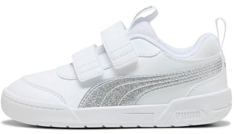 PUMA Mädchen Multiflex 2 Glitz Fs V Ps Sneaker, Puma White Puma Silver, 21 EU