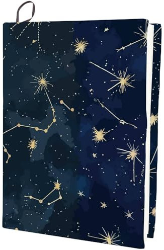 CRASPIRE Elastischer Buchumschlag Mit Sternbild Galaxie Weltraum Dehnbar Wiederverwendbar Waschbar Buchschutz Große Schutzhüllen Aus Nylon 9 x 14 Zoll Notizbuchumschläge Für 9x11 Zoll Hardcover Bücher