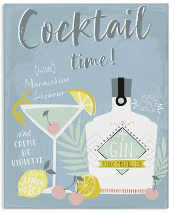Stupell Industries Cocktail Time Gin Recipe Canvas Wall Art Design by Angela Nickeas, 24 x 30