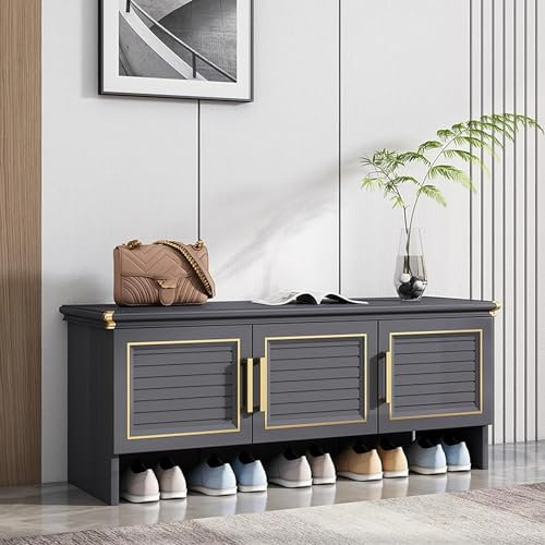 Aluminum Shoe Rack nizer with Large Countertop Design and Doors Multi functional Shoe Storage Cupboard for Free Standing Shoe Racks
