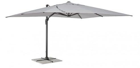 KONTE.DESIGN VEGA Ampelschirm mit Aluminiumstange und grauer Bespannung 3x4, grau, 300x400cm
