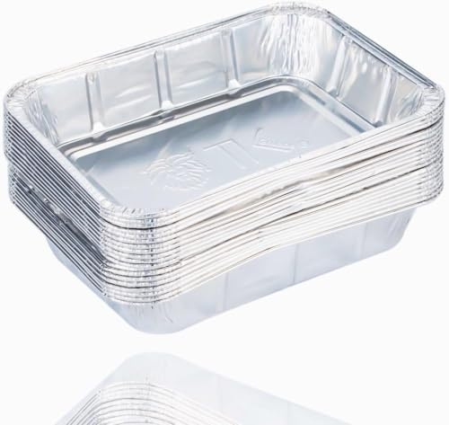 TK Gruppe Timo Klingler Lot de 100 bacs d'égouttement jetables en aluminium pour griller - Environ 14 x 19 cm - Bac récupérateur de graisse pour barbecue à gaz (5 x 20 cm)