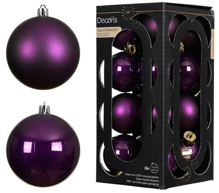 Kaemingk Weihnachtskugeln Kunststoff 4cm 16 Stück - klein & bruchsicher - Christbaumkugeln Weihnachtsbaumkugeln für Weihnachten - Christbaumschmuck & Weihnachtsbaumschmuck - Feige