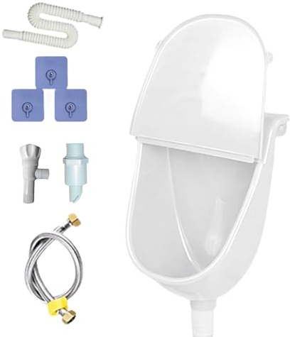 Urinal Urinalbecken Pissoir Mit Deckel Wandurinal Wandpissoir Kunststoff Wandmontierter Urinableiter Separator Geruchloses Toilettenbecken Mit Abflussrohr Und 3 Kleberaufkleber Für Camping Garten