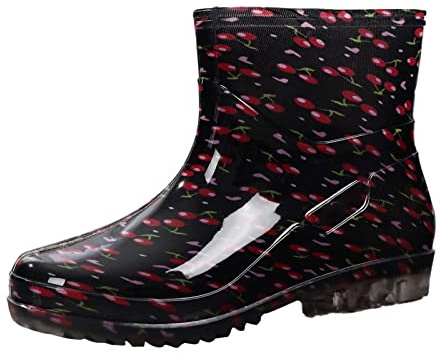 Fulidngzg Stivali da Pioggia Donna in Gomma Impermeabili Antiscivolo Alti e Bassi Stivaletti Platform Eleganti per Lavoro Giardinaggio Tempo Libero Scarpe Antipioggia Lavabili Autunnali Invernali