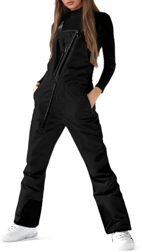 Skianzug Damen, Skihose Damen Jumpsuit Outdoor Skianzüge Thermohose Baggy Skioverall Randonnee Einteiler Anti Coupure Skihose Snowboardhose Winterjacke